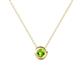 1 - Arela 3.40 mm Round Peridot Donut Bezel Solitaire Pendant Necklace 