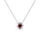 1 - Arela 3.40 mm Round Red Garnet Donut Bezel Solitaire Pendant Necklace 