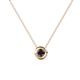 1 - Arela 3.40 mm Round Black Diamond Donut Bezel Solitaire Pendant Necklace 