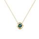 1 - Arela 3.40 mm Round Blue Diamond Donut Bezel Solitaire Pendant Necklace 