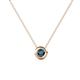 1 - Arela 3.40 mm Round Blue Diamond Donut Bezel Solitaire Pendant Necklace 