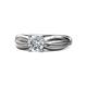 1 - Kayla Signature 1.07 ctw IGI Certified Lab Grown Diamond Round (6.50 mm) & Natural Diamond Round (2.10 mm) Engagement Ring 