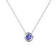 1 - Arela 3.80 mm Round Tanzanite Donut Bezel Solitaire Pendant Necklace 