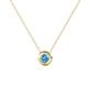 1 - Arela 3.80 mm Round Blue Topaz Donut Bezel Solitaire Pendant Necklace 