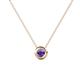 1 - Arela 3.80 mm Round Iolite Donut Bezel Solitaire Pendant Necklace 