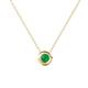 1 - Arela 3.80 mm Round Emerald Donut Bezel Solitaire Pendant Necklace 