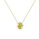 1 - Arela 3.80 mm Round Yellow Diamond Donut Bezel Solitaire Pendant Necklace 