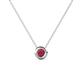 1 - Arela 4.00 mm Round Ruby Donut Bezel Solitaire Pendant Necklace 