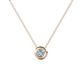 1 - Arela 4.00 mm Round Aquamarine Donut Bezel Solitaire Pendant Necklace 