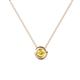 1 - Arela 4.00 mm Round Yellow Sapphire Donut Bezel Solitaire Pendant Necklace 