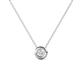 1 - Arela 4.00 mm Round White Sapphire Donut Bezel Solitaire Pendant Necklace 