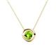 1 - Arela 4.80 mm Round Peridot Donut Bezel Solitaire Pendant Necklace 