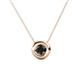 1 - Arela 4.80 mm Round Black Diamond Donut Bezel Solitaire Pendant Necklace 
