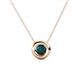 1 - Arela 4.80 mm Round London Blue Topaz Donut Bezel Solitaire Pendant Necklace 