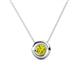 1 - Arela 4.80 mm Round Yellow Diamond Donut Bezel Solitaire Pendant Necklace 