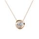 1 - Arela 4.80 mm Round Diamond Donut Bezel Solitaire Pendant Necklace 