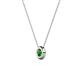 2 - Arela 3.40 mm Round Green Garnet Donut Bezel Solitaire Pendant Necklace 