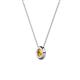 2 - Arela 3.40 mm Round Citrine Donut Bezel Solitaire Pendant Necklace 