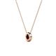 2 - Arela 3.40 mm Round Red Garnet Donut Bezel Solitaire Pendant Necklace 
