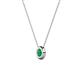 2 - Arela 3.40 mm Round Emerald Donut Bezel Solitaire Pendant Necklace 