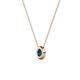 2 - Arela 3.40 mm Round Blue Diamond Donut Bezel Solitaire Pendant Necklace 