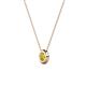 2 - Arela 3.40 mm Round Yellow Diamond Donut Bezel Solitaire Pendant Necklace 