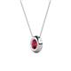 3 - Arela 5.00 mm Round Ruby Donut Bezel Solitaire Pendant Necklace 