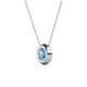 3 - Arela 5.00 mm Round Blue Topaz Donut Bezel Solitaire Pendant Necklace 