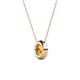 3 - Arela 5.00 mm Round Citrine Donut Bezel Solitaire Pendant Necklace 