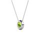 3 - Arela 5.00 mm Round Peridot Donut Bezel Solitaire Pendant Necklace 