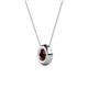 3 - Arela 5.00 mm Round Red Garnet Donut Bezel Solitaire Pendant Necklace 