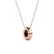 3 - Arela 5.00 mm Round Red Garnet Donut Bezel Solitaire Pendant Necklace 