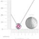 4 - Arela 5.00 mm Round Lab Created Pink Sapphire Donut Bezel Solitaire Pendant Necklace 