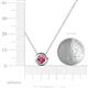 4 - Arela 5.00 mm Round Pink Tourmaline Donut Bezel Solitaire Pendant Necklace 