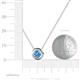 4 - Arela 5.00 mm Round Blue Topaz Donut Bezel Solitaire Pendant Necklace 