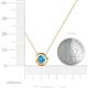 4 - Arela 5.00 mm Round Blue Topaz Donut Bezel Solitaire Pendant Necklace 
