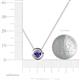 4 - Arela 5.00 mm Round Iolite Donut Bezel Solitaire Pendant Necklace 