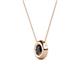 3 - Arela 5.00 mm Round Black Diamond Donut Bezel Solitaire Pendant Necklace 