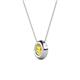 3 - Arela 5.00 mm Round Lab Created Yellow Sapphire Donut Bezel Solitaire Pendant Necklace 