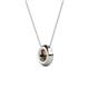 3 - Arela 5.00 mm Round Smoky Quartz Donut Bezel Solitaire Pendant Necklace 