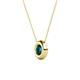 3 - Arela 5.00 mm Round London Blue Topaz Donut Bezel Solitaire Pendant Necklace 