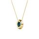 3 - Arela 5.00 mm Round Blue Diamond Donut Bezel Solitaire Pendant Necklace 