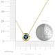 4 - Arela 5.00 mm Round Blue Diamond Donut Bezel Solitaire Pendant Necklace 