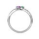 5 - Nicia Emerald and Amethyst with Side Diamonds Bypass Ring 