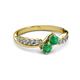 3 - Nicia Emerald with Side Diamonds Bypass Ring 