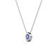 2 - Arela 3.80 mm Round Tanzanite Donut Bezel Solitaire Pendant Necklace 