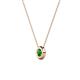 2 - Arela 3.80 mm Round Green Garnet Donut Bezel Solitaire Pendant Necklace 