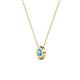 2 - Arela 3.80 mm Round Blue Topaz Donut Bezel Solitaire Pendant Necklace 