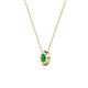 2 - Arela 3.80 mm Round Emerald Donut Bezel Solitaire Pendant Necklace 