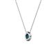 2 - Arela 4.00 mm Round Blue Diamond Donut Bezel Solitaire Pendant Necklace 